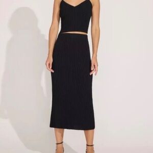 Solid &Striped The Yvette ribbed knit midi skirt size L